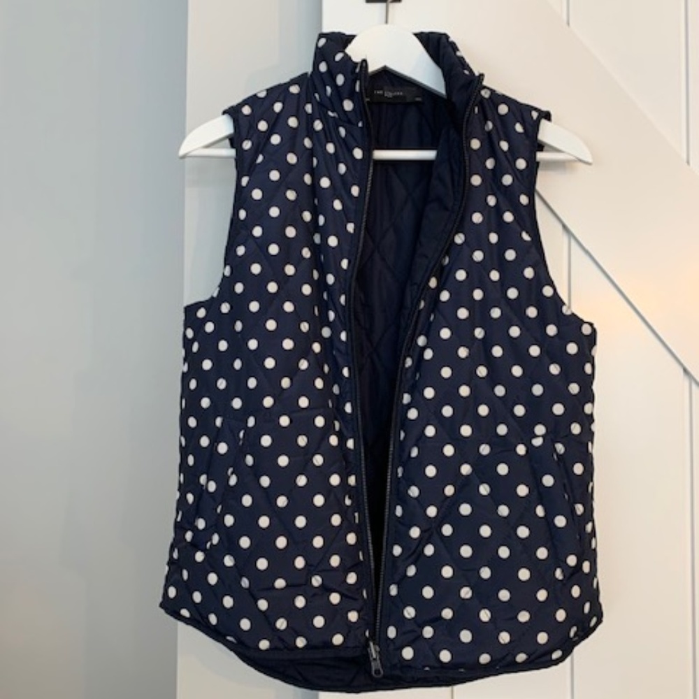 The Limited Navy Polka Dot Lightweight Vest